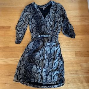 100% silk snakeskin printed dress